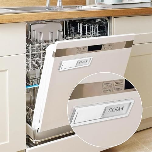 Premium Stainless Steel Dishwasher Magnet Sign - Aluminum Alloy Magnet dishwasher magnet clean dirty Dirty/Clean Dishwasher Indicator (Silver) thumbnail 4