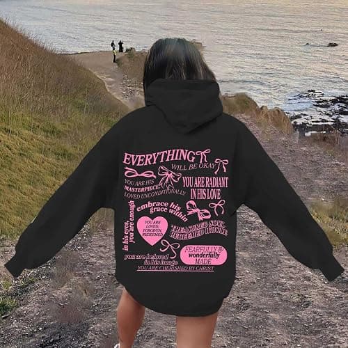 BJUTIR Sweatshirt for Women Trendy Cute Bow Hoodie Long Sleeve Preppy Casual Lightweight Hoodies Pullover thumbnail 4