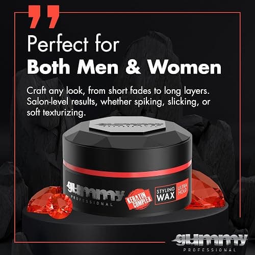 Gummy Professional - Hair Wax for Men - Ultra Hold Styling Pomade for Dry, Damp Hair - Water-Based Texturizing Clay Paste with Provitamin B5 & Keratin - Strong Hold - Alcohol & Paraben-Free - 150ml thumbnail 6