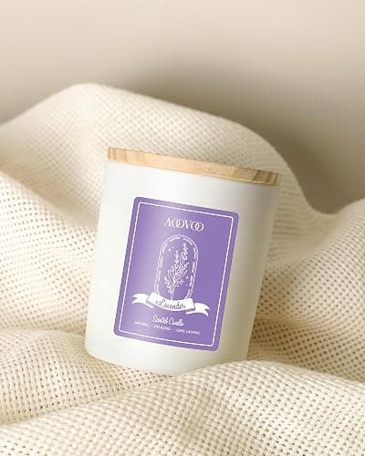 AOOVOO Lavender Scented Candles for Women - Aromatherapy Candle with Crystals Inside, 10oz Soy Candles for Home Scented, Birthday Gifts Christmas Candle for Women Mom thumbnail 2