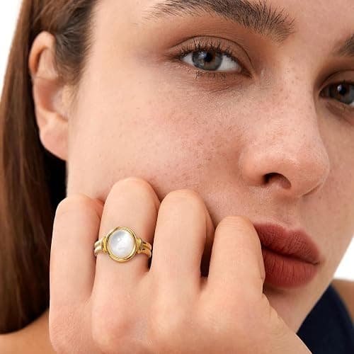 YeGieonr Gold Rings for Women Trendy Non Tarnish Chunky Gold Plated Ring, Waterproof Stainless Steel Gold Jewelry Gift thumbnail 2