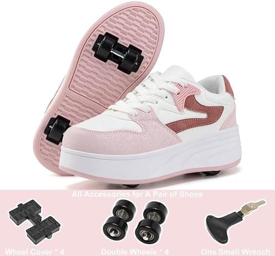 ANEFUN Roller Skate Shoes for Women Girls Sneakers with Detachable Wheels Sport Shoe Suitable for Halloween Christmas Birthday Party Gifts thumbnail 4
