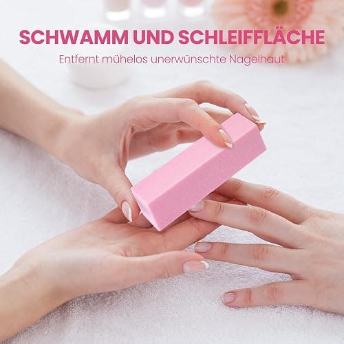 Set mit 10 Buffer Feile für Nägel, Professionelle Nagel Buffer zum Schleifen von Acryl-oder Natürlichen Gelnägeln, Buffer für Nägel 4 waschbare Seiten für Maniküre - Rosa thumbnail 2
