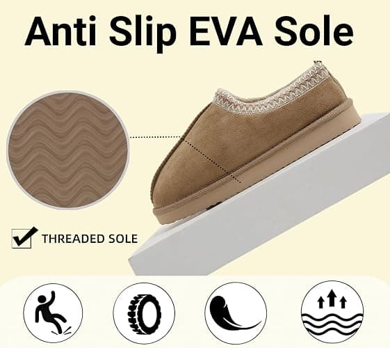SMajong Women's Fuzzy Slippers Cozy Memory Foam House Shoes Winter Warm Loafer Slippers Indoor thumbnail 7