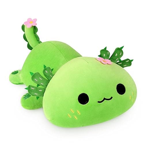Onsoyours Cute Axolotl Plush, Soft Stuffed Animal Salamander Plush Pillow, Kawaii Plushie Toy for Kids (Axolotl Cactus, 13") - Image 1