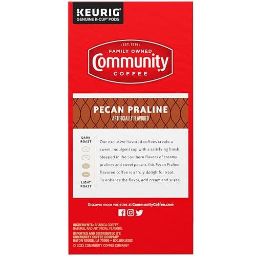 Community Coffee Pecan Praline Medium Roast Single Serve Keurig K-Cup Pods 32 ct Box thumbnail 6