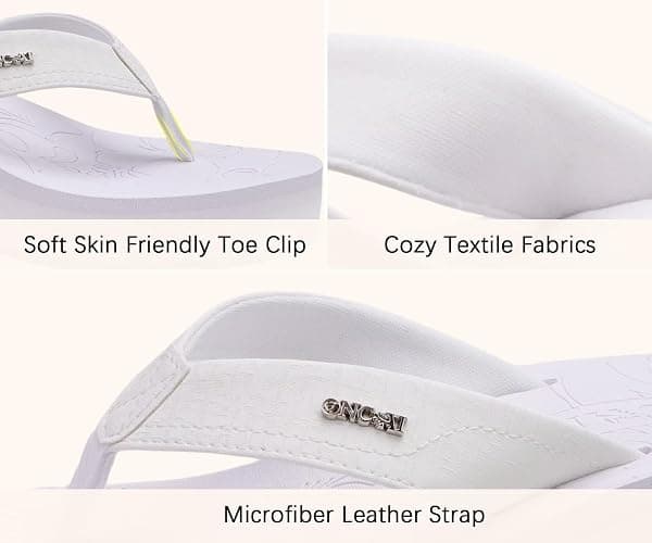 ONCAI Women’s Platform Wedge Flip Flops Trendy Dressy Womans Summer Flatform Chunky Heel Sandals with Comfortable Walking Outdoor Rubber Soles (US Size 5-11) thumbnail 4