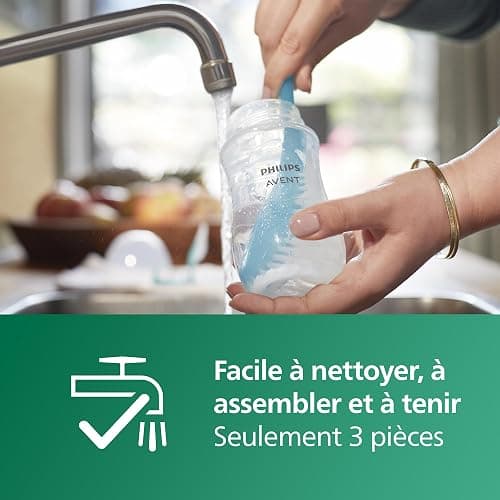 Philips Avent Kit biberons en verre Natural Response pour nouveau-né - 5 biberons, 2 sucettes Ultra Soft 0-6 mois, goupillon, sans BPA (modèle SCD879/11) thumbnail 10