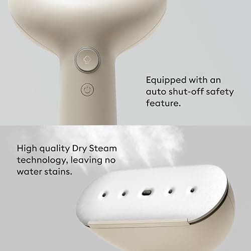 Steamery Handheld Clothes Steamer Cirrus 3, 1200W, US Plug, Heated Ironing Plate, Fast Heat Up, Garment Wrinkle Remover, Beige - Beige thumbnail 4