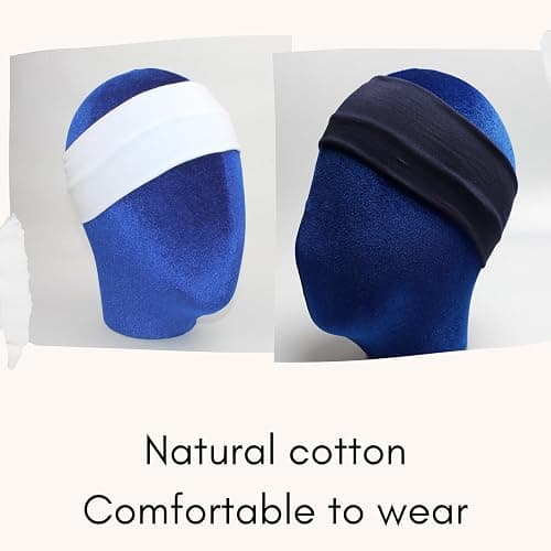 MLMOMVME 6 Pcs Headbands for Women Hair Cotton Headband Non-slip Stretchy Elastic Head Wrap Holder Hair Accessories White Navy Blue Color thumbnail 8