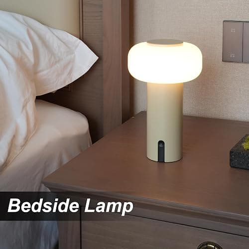 WEILAILUX Shower Lamp Waterproof, Outdoor Cordless Table Lamp Rechargeable, Portable Battery Operated Lamp, Touch Dimmable Night Light for Bedroom/Patio/Dinning/Camping (Khaki) thumbnail 4