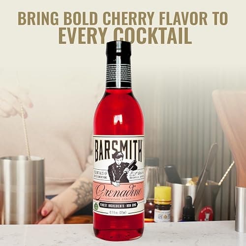 Barsmith Bar Essentials Grenadine Syrup - Sweet Cherry and Pomegranate Notes - No Artificial Flavors & Non-GMO Cocktail Mixer - Ideal for Shirley Temple, Mocktails and Cocktails - 12.7oz (Pack of 1) thumbnail 2