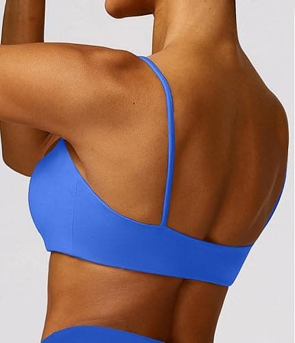 Comper Women's Sports Bra with Thin Straps Stretchy Wirefree Workout Bras Lightweight Workouts Bralette with Removable Pads thumbnail 6
