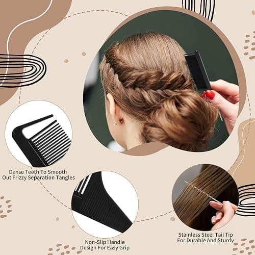 DEBETOOL 10-Piece Slick Back Hair Brush - Boar Bristle Hair Styling Tools Kit with Edge Brush & Wax Stick for Men Women, Kid thumbnail 5