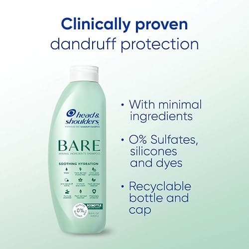 Head & Shoulders Anti-Dandruff Shampoo, Bare Soothing Hydration, 1% Pyrithione Zinc, Dry Scalp Relief, Free of Sulfates, Silicones, Dyes, 13.5 fl oz thumbnail 2
