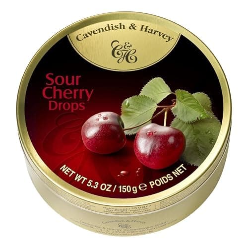 Cavendish And Harvey Candy (3 Pack) Fruit Hard Candy Tin 5.3 Ounces Imported German Candy (Sour Cherry Drops) - Image 1