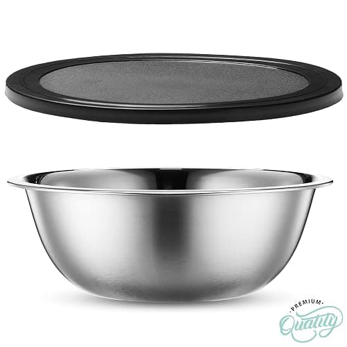 WHYSKO Stainless Steel Mixing Bowl Set, 10 Piece Stainless Steel Mixing Bowls with Lids Set for Food Prep Storage and Serving, Dishwasher Safe for Kitchen Baking Cooking, Silver thumbnail 7