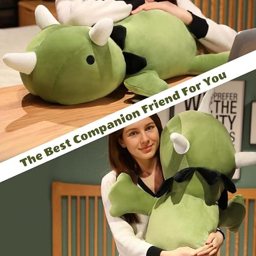 Finebee Weighted Dinosaur Stuffed Animals, Cute Weighted Dino Plush, Soft Stuffed Weighted Plushie Pillow Gifts for Girls Boys(23.6" 3.1Lbs) thumbnail 7