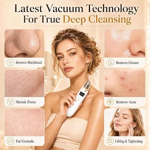 Blackhead Remover Vacuum for Face, 3 Adjustable Suction Levels, White | Adjustable Pore Cleaning, 5 Interchangeable Probes, USB Rechargeable Design thumbnail 8