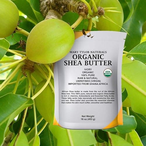 Mary Tylor Naturals Organic Shea butter 2 lb — USDA Certified Raw, Unrefined, Ivory From Ghana Africa — Great for Hair, Skin and DIY projects thumbnail 2