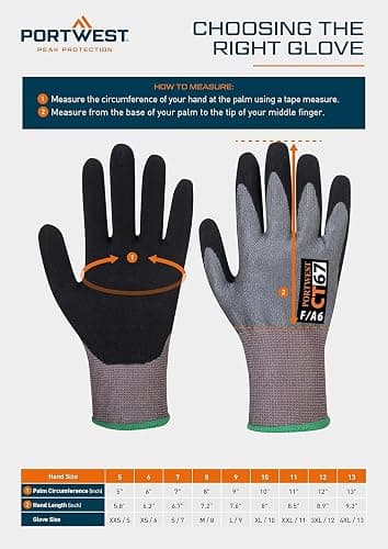 Portwest A198 Antistatic PU Fingertip Glove Grey, Medium thumbnail 4
