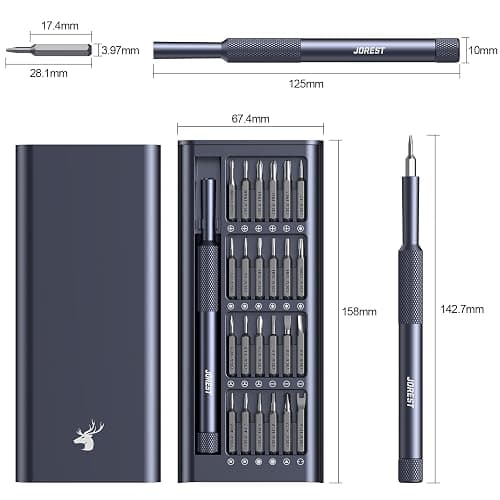 JOREST 25-IN-1 Precision Screwdriver Set, Mini Repair Tool Kit with Torx for Macbook, Computer, Laptop, iPhone, PS5, Xbox, Switch, Glasses, Watch, Ring Doorbell, Electronic, Small Gift Gadget for Men thumbnail 2