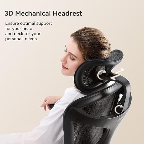 SIHOO Doro C300 Ergonomic Office Chair with Ultra Soft 3D Armrests, Dynamic Lumbar Support for Home Office Chair, Adjustable Backrest Desk Chair, Swivel Big and Tall Computer Chair Black thumbnail 7