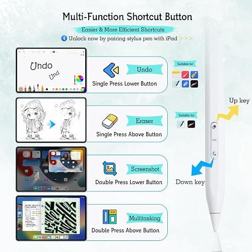 MYSTILUCK Stylus Pen for iPad 11th & 10th Gen - 2X Faster Charging, Tilt & Palm Rejection, Works with iPad Pro 12.9/11/M4, Air 5/M2, Mini 6, iPad 6th-11th Gen (2018-2025) thumbnail 2