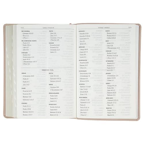 KJV Holy Bible, Giant Print Full-size Red Letter Edition, Thumb Index Tabs & Ribbon Marker, King James Version, Vegan Leather, Blush Pink, 14 pt. Type (KJV Full Size GP Editions) thumbnail 8