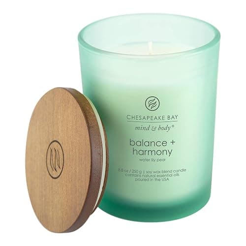 Chesapeake Bay Balance + Harmony Scented Candle Water Lily Pear Fragrance 50 Hours Burn Time Warm & Decorative Soy Wax Blend thumbnail 5