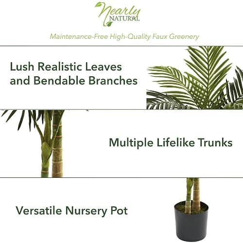 Nearly Natural 5' Golden Cane Palm Tree thumbnail 3