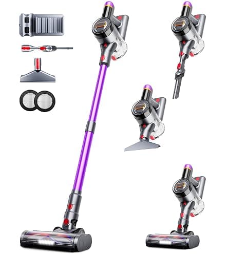 VIAFLY Cordless Vacuum Cleaner, 550W 45Kpa Vacuum Cleaners for Home, 60Mins Stick Vacuum with LED Display, Self-Standing & Anti-Tangle, 8-in-1 Wireless Vacuum for Carpet Pet Hair Hardfloor - Image 1