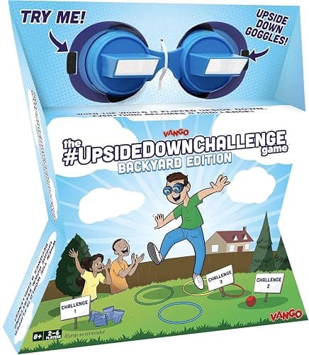 Vango The UpsideDownChallenge Game Backyard Edition for Kids & Family - Complete Fun Outdoor Challenges with Upside Down Goggles - for Game Night and Lawn Parties - Ages 8+ thumbnail 4