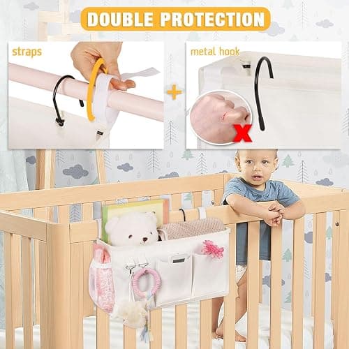 Lilithye Bedside Caddy, Bedside Storage Bag Hanging Organizer for Bunk Bed | Bed Caddy with Fixed Straps and Water Bottle Holder for Home, College Dorm, Bunk Bed, Hospital Bed and Crib Bed Rails thumbnail 4