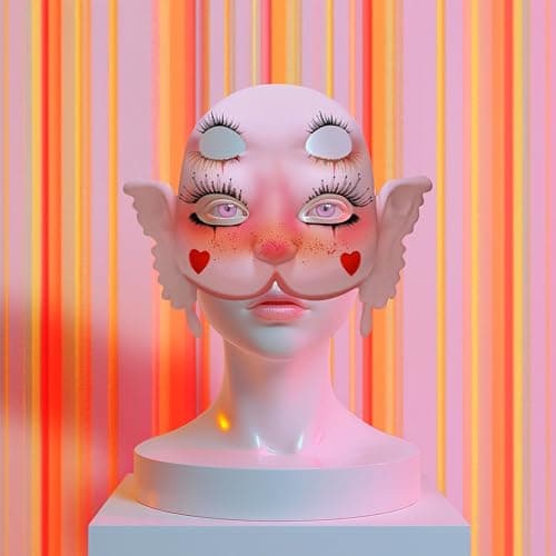 Yipintang Mel 3D Portals Mask for Adults Cry Baby Doll or Anime Mask for Fans, Snap-on Installation with Elastic Headband - Pink thumbnail 7