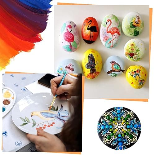 20 Pcs Paint Brushes, Acrylic Painting Brush Set, Watercolor Brushes, Acrylic Brushes for Oil Watercolor, Miniature Detailing, and Rock Painting thumbnail 6