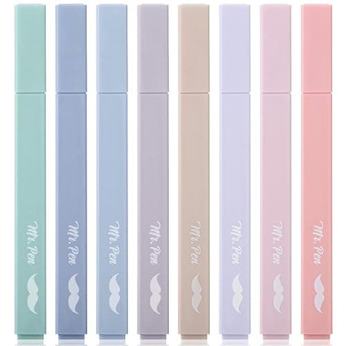 Mr. Pen- Aesthetic Highlighters No Bleed, 8 Pack, Morandi Colors, Chisel Tip, Cute Highlighters Assorted Colors for Journaling, Highlighting, Underlining, Fast Dry, Back to School Supplies - Image 1