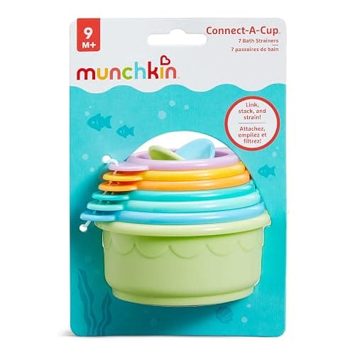 Munchkin Connect-A-Cup Bath Toy, Stacking and Straining Cups for Baby and Toddler thumbnail 7