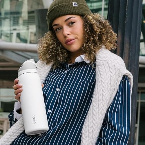 Owala FreeSip Insulated Stainless Steel Water Bottle with Straw, BPA-Free Sports Water Bottle, Great for Travel, 32 Oz, Shy Marshmallow thumbnail 7