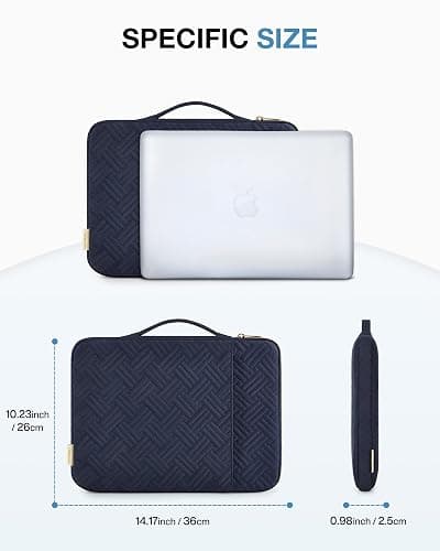 BAGSMART Laptop Case Bag, 13.3 inch Laptop Carrying Sleeve Compatible with 14 Inch MacBook Pro, 13-13.3 inch HP, Dell, Lenovo, Asus Notebook, Navy Blue thumbnail 5