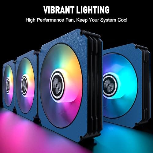 DS leddess Axis Light RGB LED 120mm 6 Pack RGB Case Fan with Remote Control for PC Case, Computer CPU Cooling, Heat Sink Systems (8th Gen Hub Box, E Series) thumbnail 3