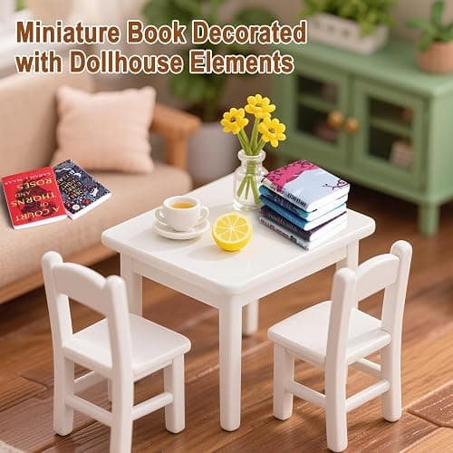 300Pcs Mini Books for Anxiety Bookshelf Tiny Book Fun Mini Brands Book Miniatures Library Dollhouse Accessories for DIY Living House Bookshelf Fillers Miniatures Small Books Bulk Crafting Decor thumbnail 6