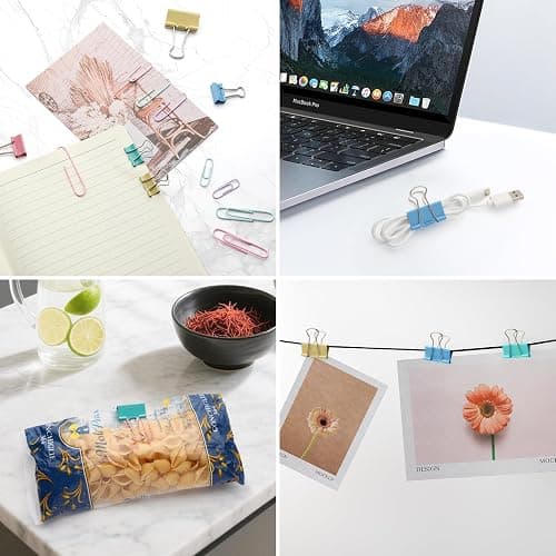 240PCS Colored Assorted Size Paper Clips and Binder Clips, Paperclips Large Medium Small, Binder Clip and Paper Clip Set for Home, School, and Office Supplies in a Container with Compartments thumbnail 6