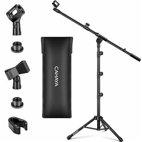 CAHAYA Tripod Boom Sheet Microphone Stand Metal Portable with Carrying Bag, for Performance Singing Speech Wedding Stage and Outdoor CY0329 - Image 1