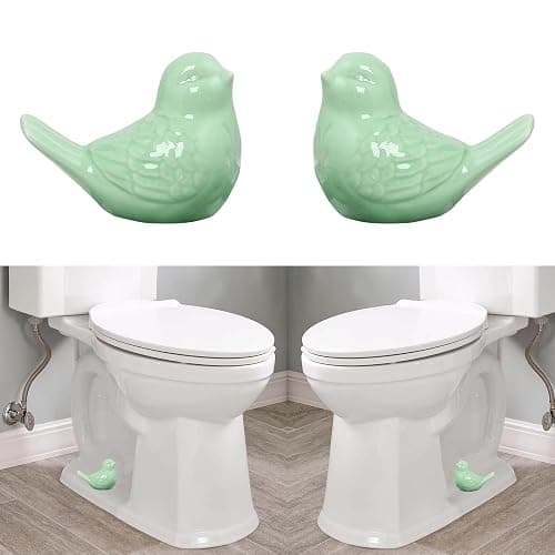 Green Bird Ceramic Toilet Cap Cover - Image 1