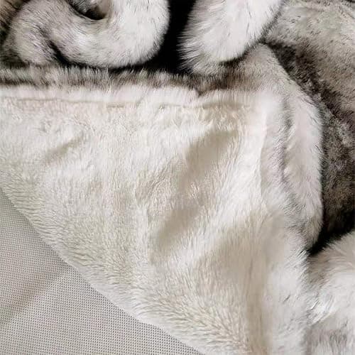 Soft Fuzzy Faux Fur Throw Blanket, Luxury Wolf White with Black Tipped Blankets, Long Shaggy Blanket, Cozy, Fluffy, Plush Sherpa Fleece Blanket, Throws for Decoration, for Couch, Bed, Sofa-23.6×59 thumbnail 7