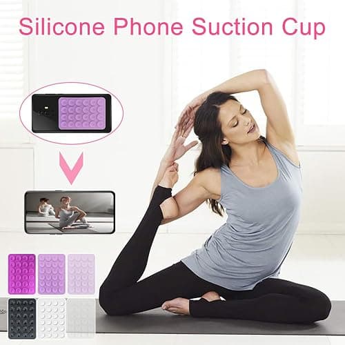 iLamvie 6er Pack Silikon-Saugnäpfe für Alle Handy-Modelle, Anti-Rutsch-Handyhalter für Selfies und Videos,Freihändig,Langlebig & Leicht Bedienbar thumbnail 2