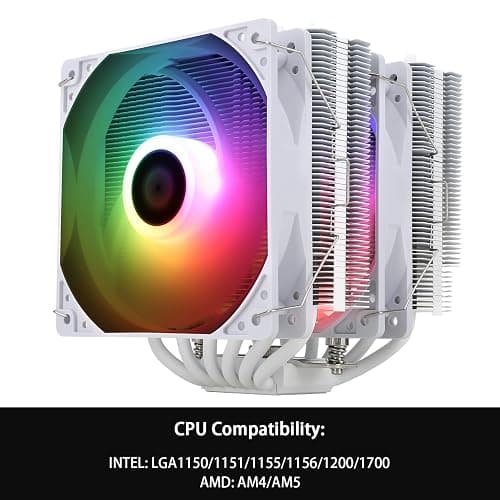 Thermalright Peerless Assassin 120 SE ARGB White CPU Air Cooler, 6 Heat Pipes CPU Cooler, Dual 120mm TL-C12CW-S PWM Fan, AGHP Technology, for AMD AM4/AM5/Intel LGA1700/115X/1851/1155/1200 thumbnail 4