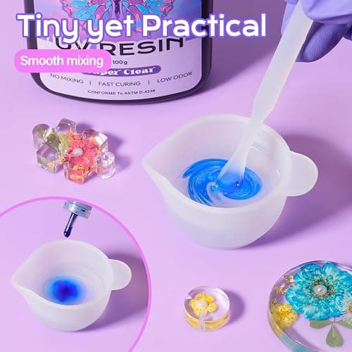 HeyClear 300g UV Resin kit with Casting Tools -Super Clear, Hard, Low Odor, Premixed UV Epoxy Fast Curing for Beginners Jewelry Making, DIY Crafts, Coating and Resina Art thumbnail 3