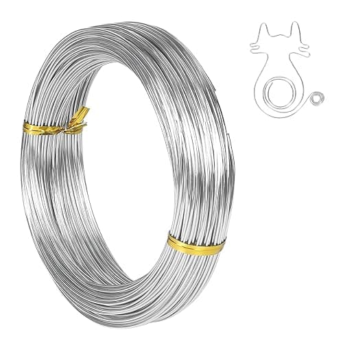 Tenn Well 18 Gauge Aluminum Craft Wire, 165 Feet 1mm Bendable Jewelry Wire | Metal Silver Wire for Jewelry Making, Sculpting, Floral Making, Wreath Making, Crafting, Wire Wrapping, Christmas Ornaments - Image 1